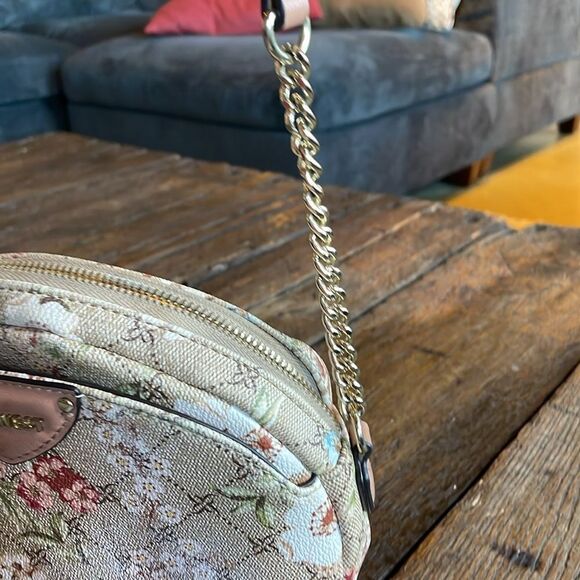 Nine West Beige, Tan & Gold Peyton Floral Mini Crossbody Bag - Picture 16 of 16